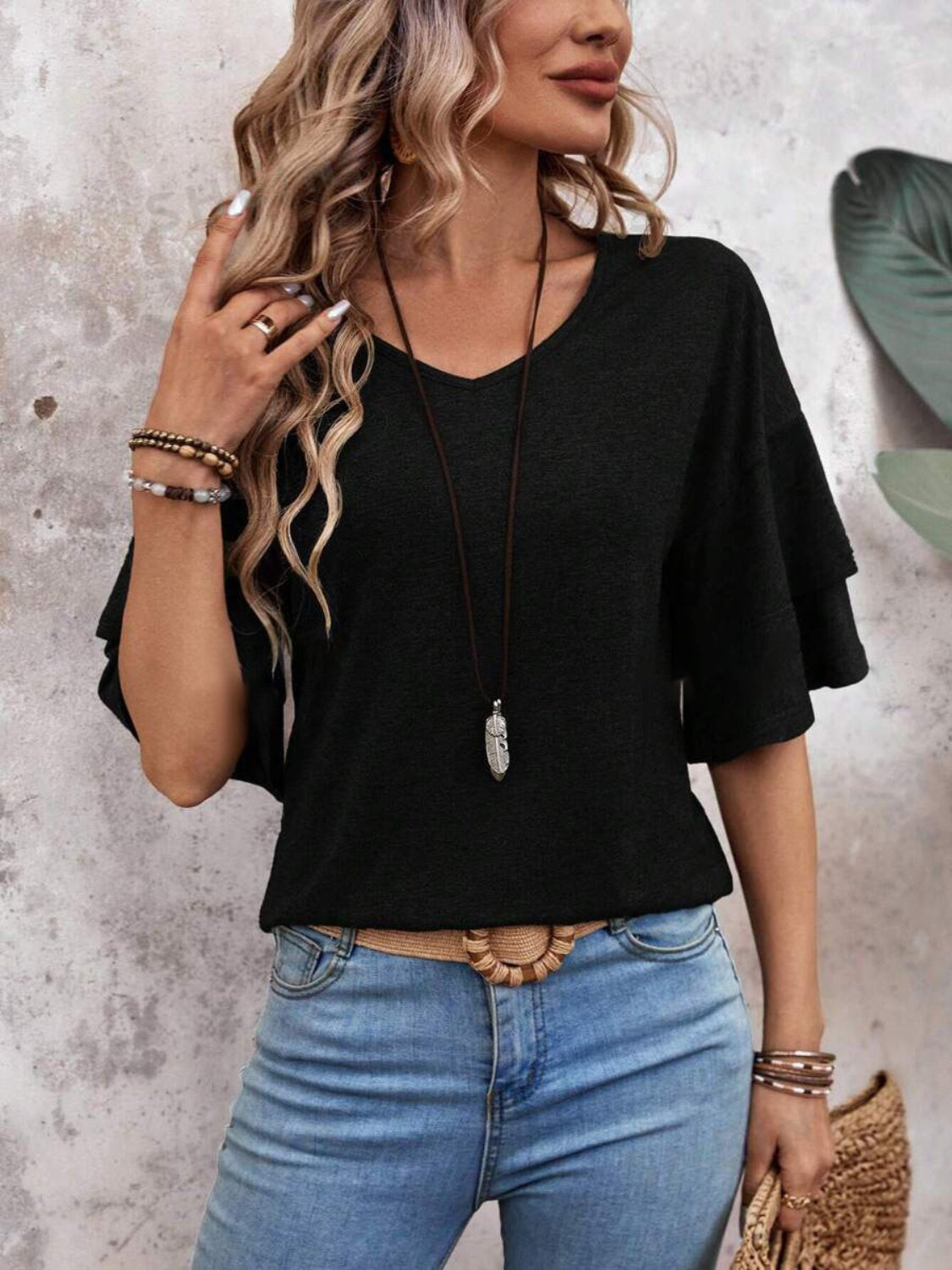 Verspielte Damenbluse mit Rüschensleeves für Eleganz 3