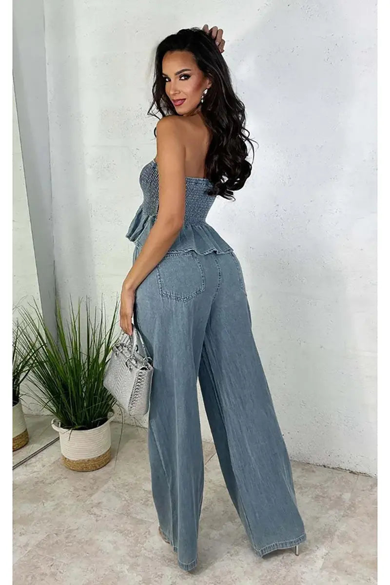 Verspieltes Denim Set mit Rüschentop für Stilbewusste 1