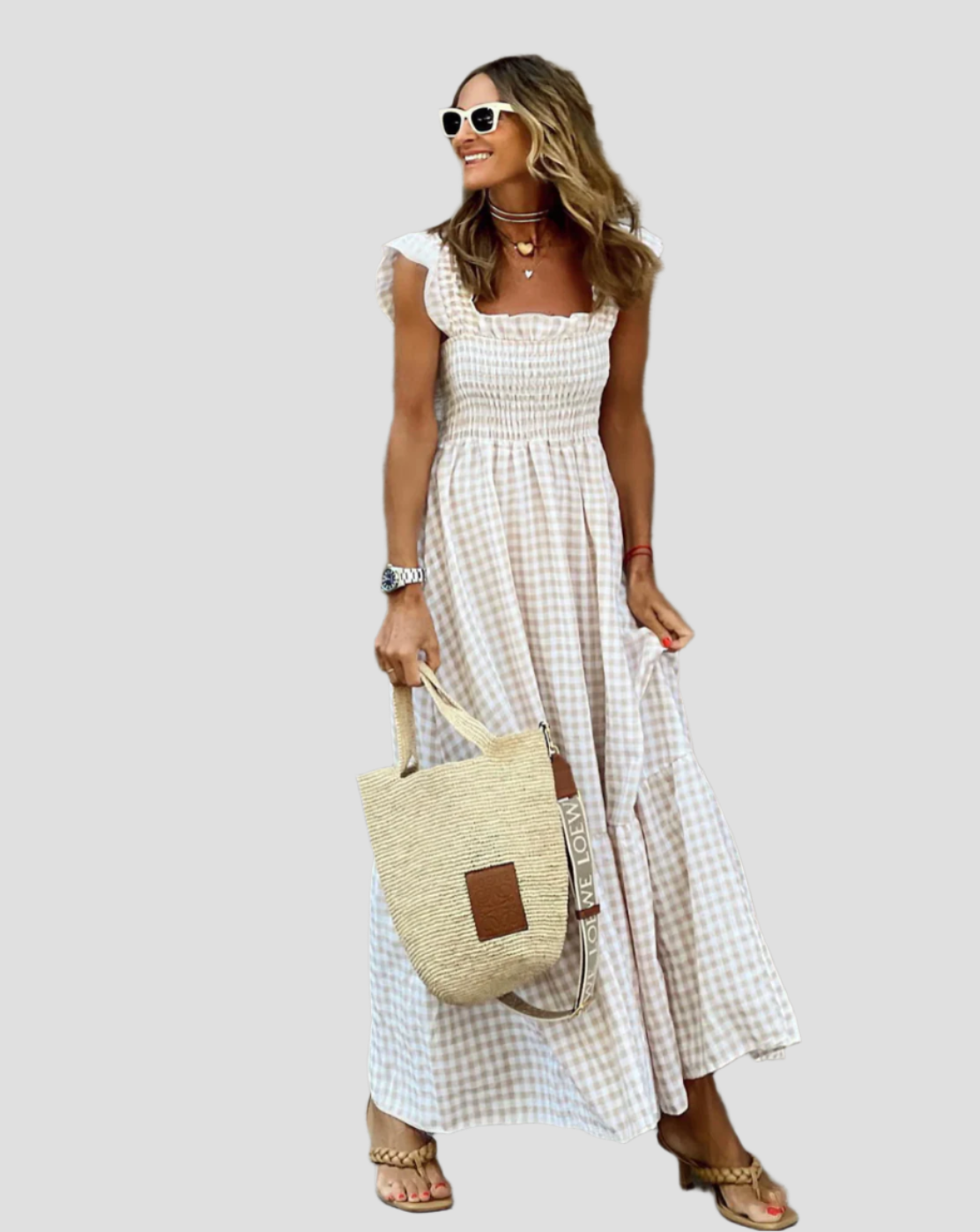 Verspieltes Maxikleid mit Rüschensleeves für Sommer 0