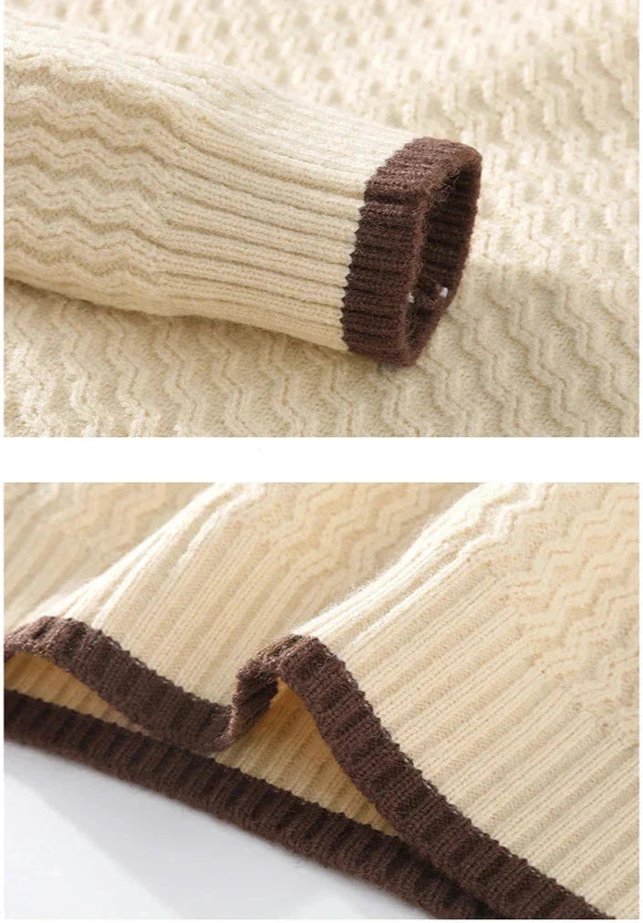 Vincent | Herren Strickpullover Knopfverschluss Grobstrick 6