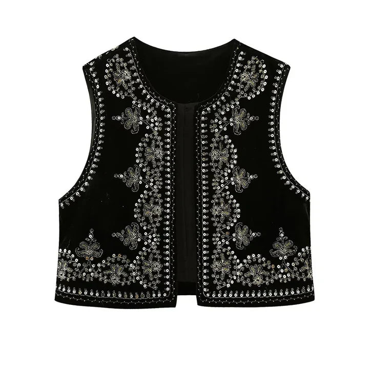 Vintage Bestickte Weste mit Eleganten Details 2