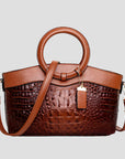 Vintage Handtasche mit Eleganter Krokodilprägung 0