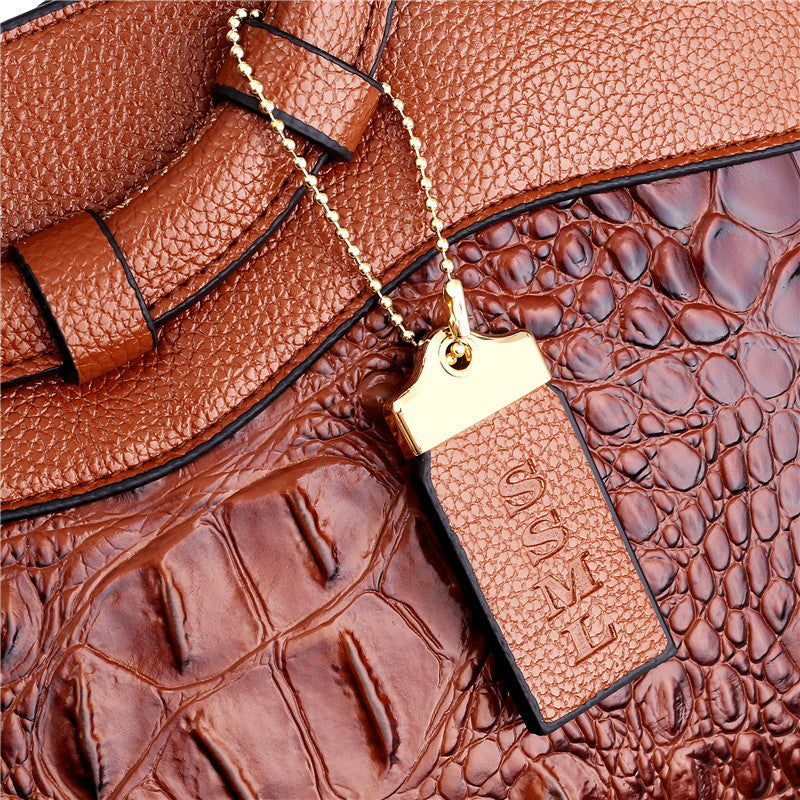 Vintage Handtasche mit Eleganter Krokodilprägung 3