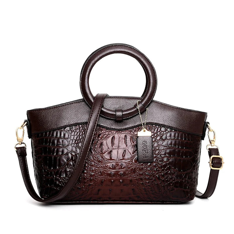 Vintage Handtasche mit Eleganter Krokodilprägung 4