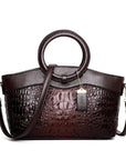 Vintage Handtasche mit Eleganter Krokodilprägung 4