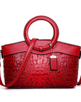 Vintage Handtasche mit Eleganter Krokodilprägung 5
