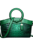Vintage Handtasche mit Eleganter Krokodilprägung 6