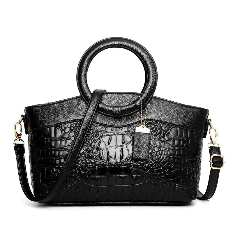 Vintage Handtasche mit Eleganter Krokodilprägung 8