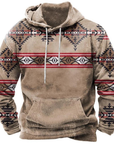 Vintage Kapuzenpulli mit Tribal-Print 0