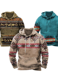 Vintage Kapuzenpulli mit Tribal-Print 3