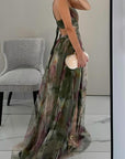 Wasserfarben Maxikleid mit Eleganter Kreuzträger-Optik 5