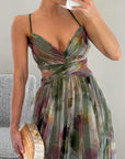 Wasserfarben Maxikleid mit Eleganter Kreuzträger-Optik 6