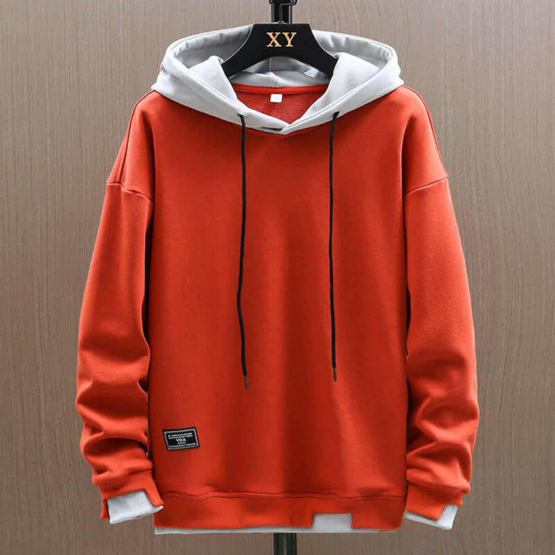 Zwei-Ton Kapuzenpulli im Oversized-Stil 0