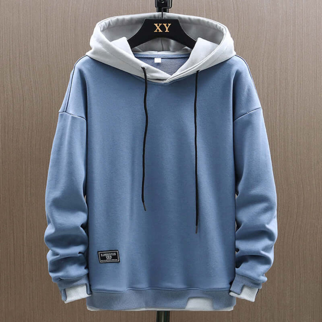 Zwei-Ton Kapuzenpulli im Oversized-Stil 3