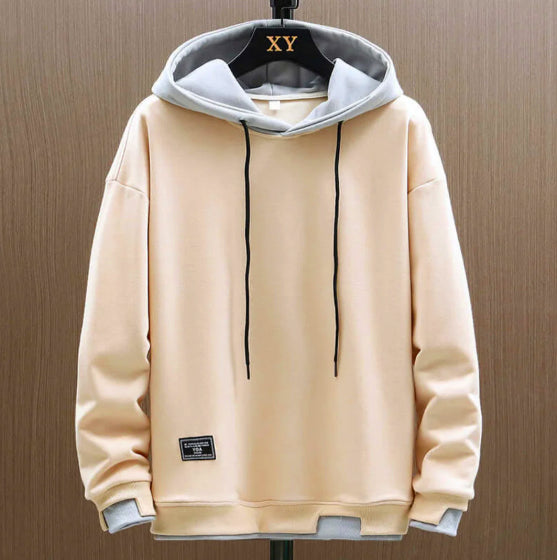 Zwei-Ton Kapuzenpulli im Oversized-Stil 4