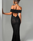 Elegantes Maxikleid aus Spitze mit Offenem Rücken und Bardot-Ausschnitt – Figurbetont und Fließend 13